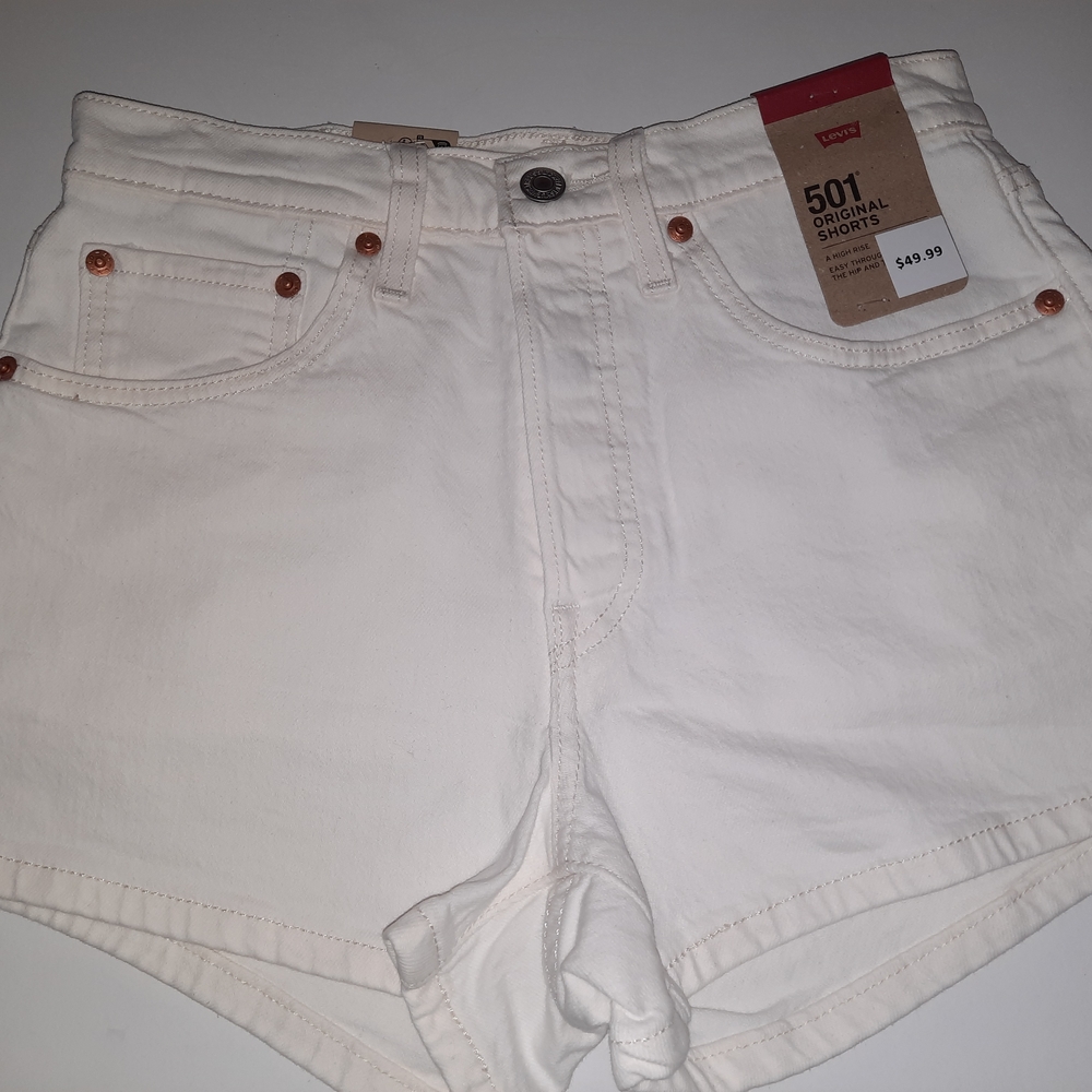 Levi's Women's White 501 Original Shorts